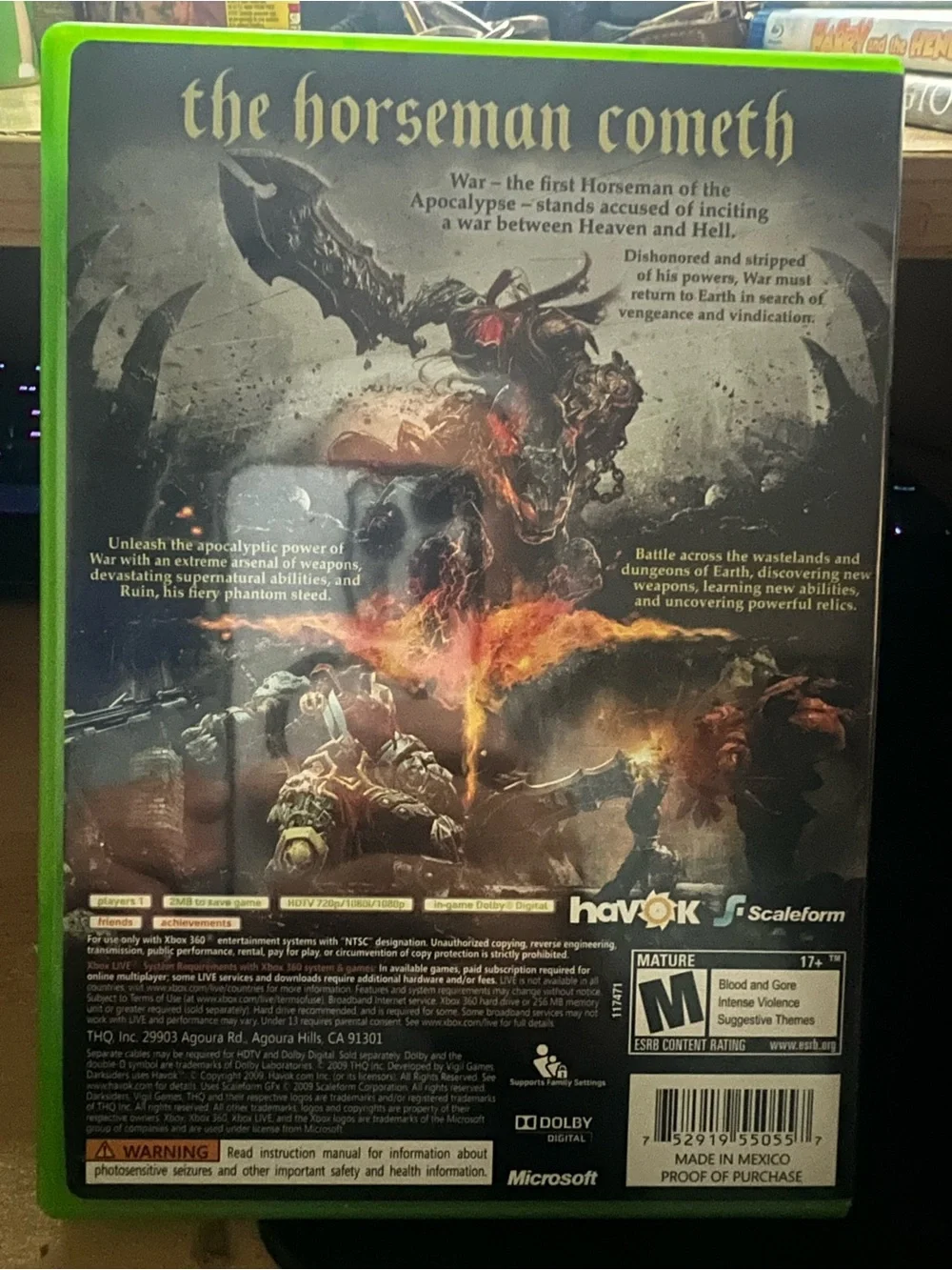 Darksiders ( Xbox 360) - Black/Green Case